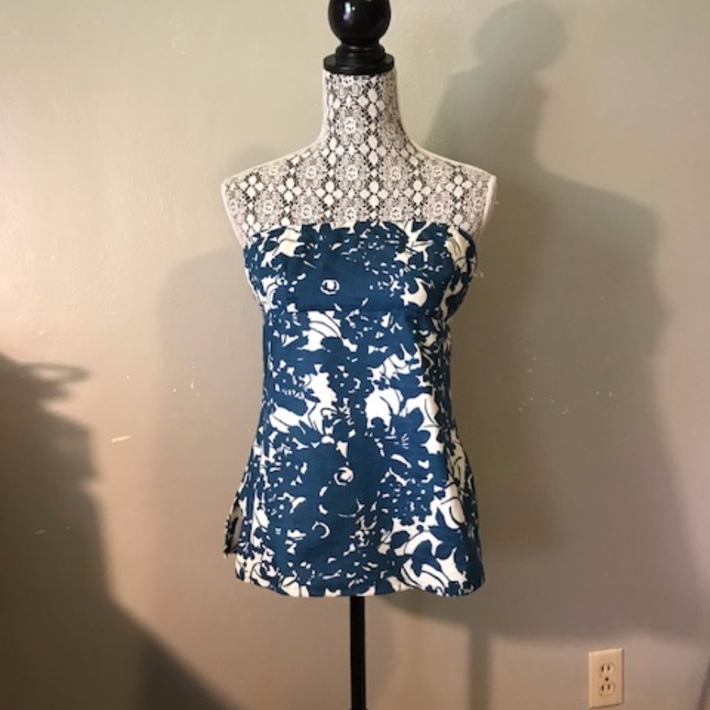 J. Crew Strapless Flower print top in Women